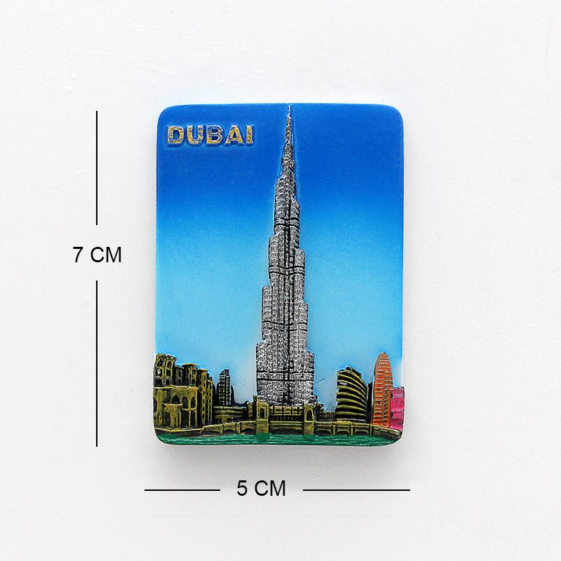 3D Fridge Magnets Dubai Sailing El Souvenir Magnetic Refrigerator Paste Home Decoration Dubai Architecture Collection Gifts