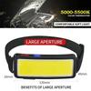 Strong Light Headlamp Portable Mini COB LED Headlight Built-in Battery Flashlight USB Rechargeable Head Lamp Hiking Torch