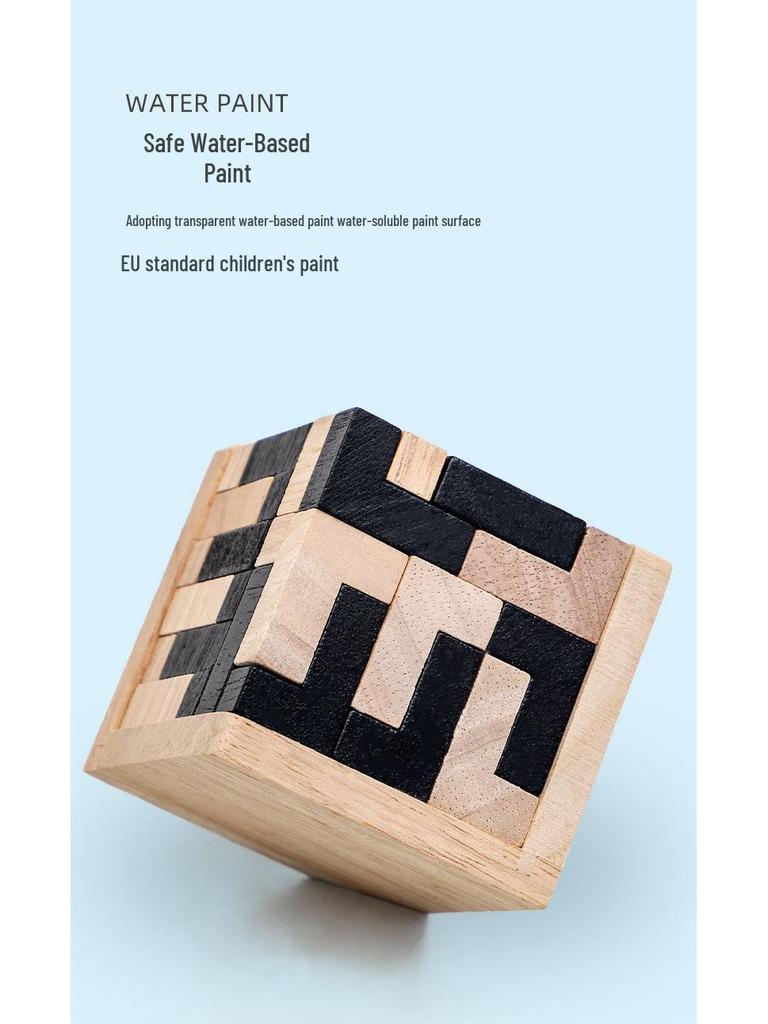 Kinder Lernspielzeug 54-T Magic Bean Holz Luban Würfel Puzzle