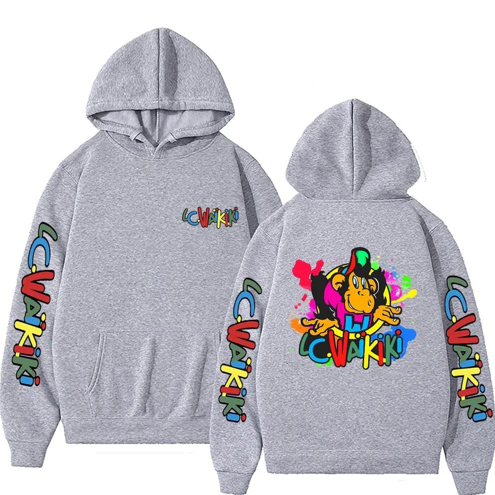 Classic Cartoon Characters Lc Waikiki Monkey Graphic Print Hoodies Funny Men Women Sweatshirt High Quality Pullovers