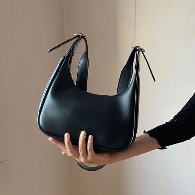 Winter New Shoulder  Bag For Women PU Leather Crossbody Bag Solid Color Half-moon Bags Lady Handbag Daily Pouch