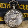 Vintage Eagle Quartz Pocket Watch Simulated Pendant Necklace Fob Chain for Women Men
