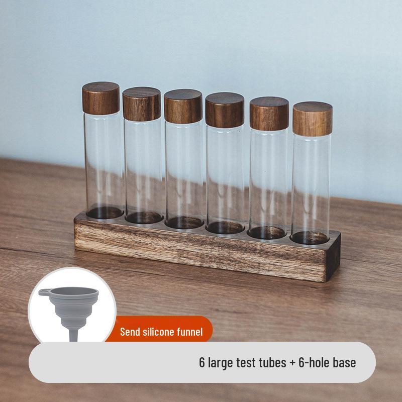 Bocal de stockage pour grains de café avec couvercle en bois et support d'exposition