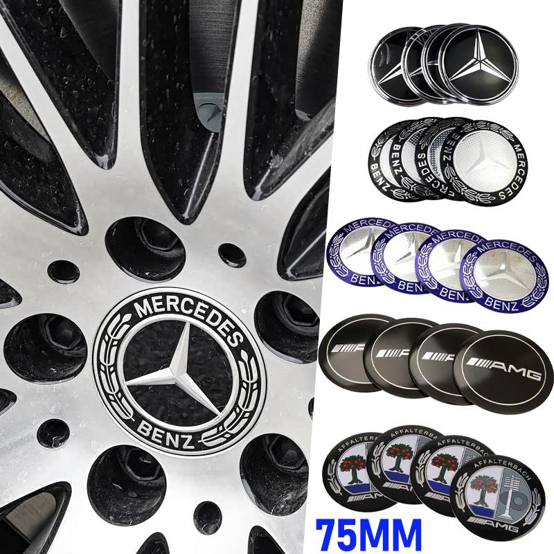 75mm for Mercedes Benz Car Wheel Hub Rim Center Sticker W203 W204 W205 W209 W210 W211 W212 W176 W166 W163 W221 Auto Decoration