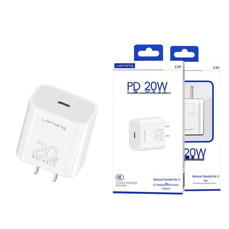 LeTang 20W PD Certified Fast Charger Set for iPhone – Includes Charger and Data Cable.