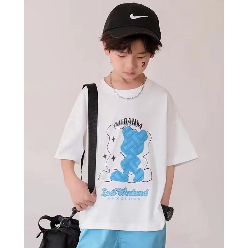 

Детская футболка с короткими рукавами для мальчиков, летние повседневные свободные топы для маленьких мальчиков для маленьких мальчиков, унисекс, футболка с принтом для девочек, модная спортивная одежда