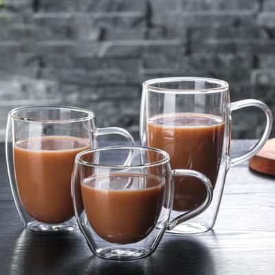 JM Shop Copos de café de vidro 250-450ml, canecas de chá com alça para bebidas, resistentes ao calor