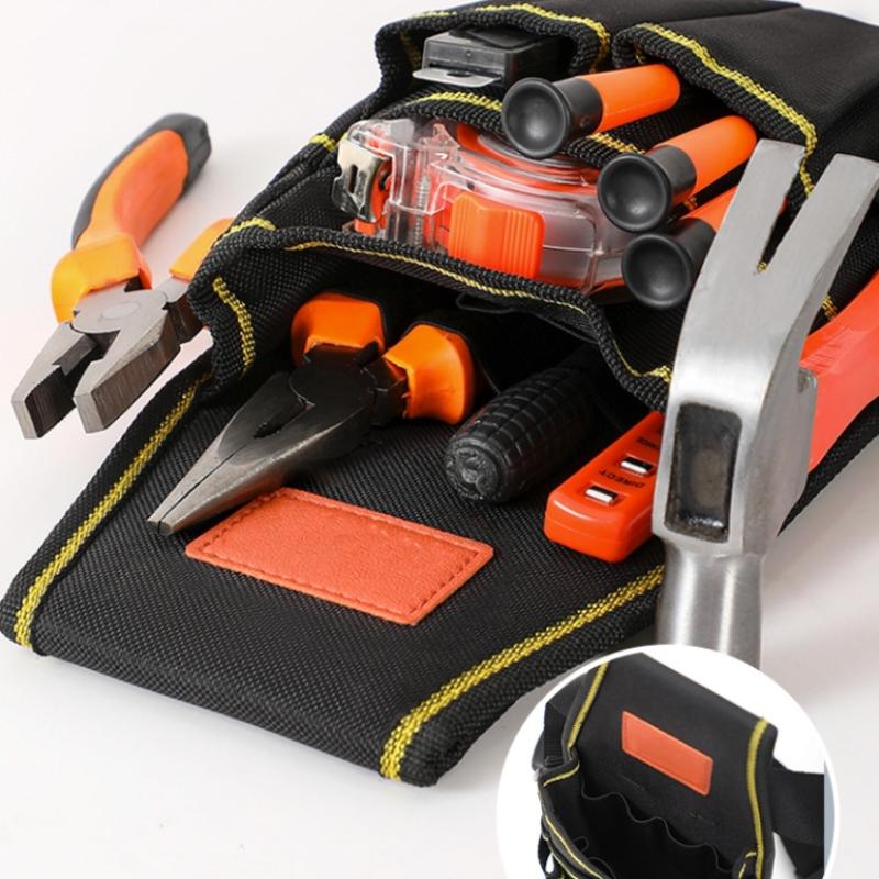 1Piece Multi Layer Electrician Tool Waist Bag - Adjustable Thickened Wear-Resistant Hardware Tool Bag for Electrician Tools