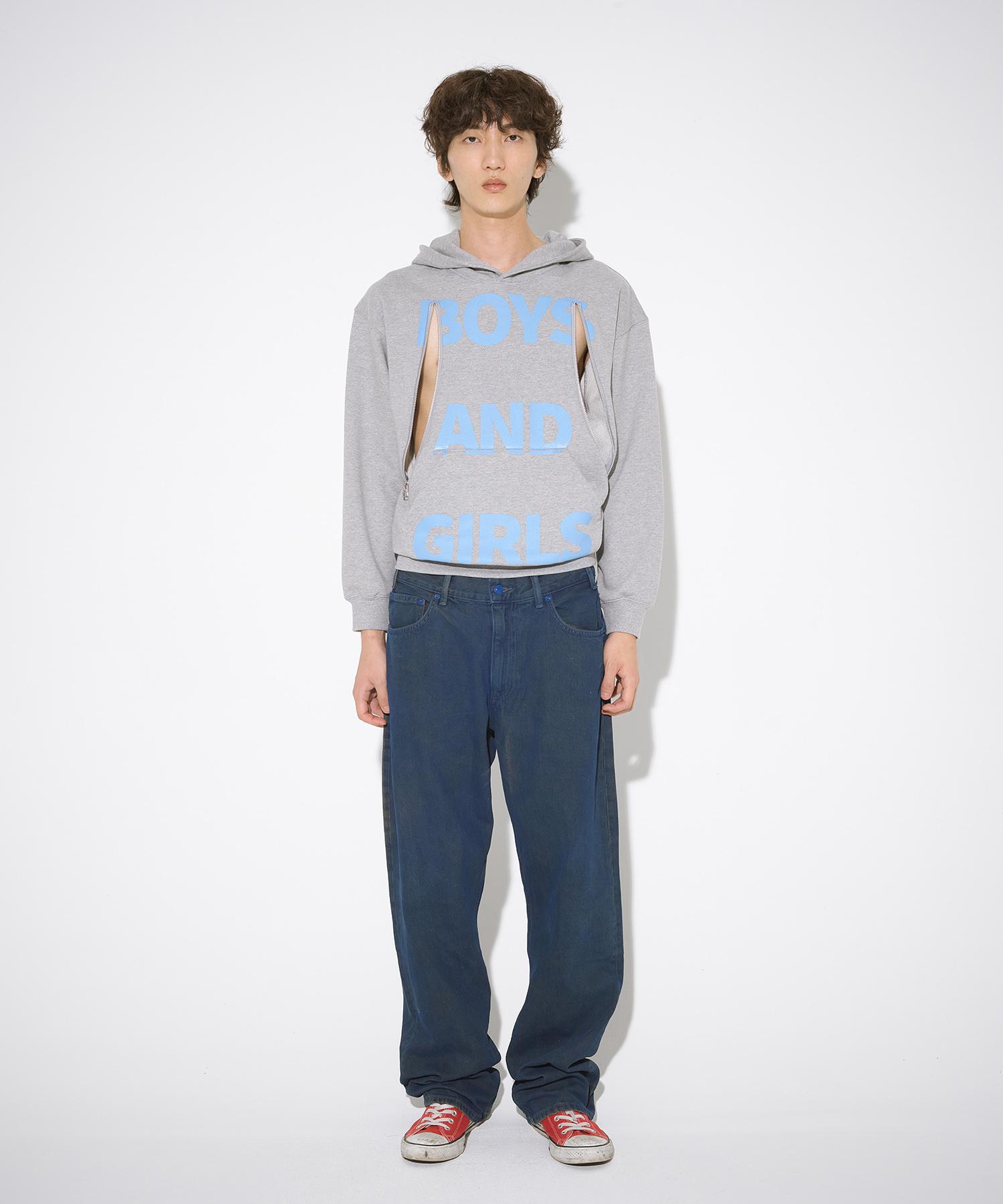 The Museum Visitor Bng Printed Curverd Zipper Hoody (Grey) Grey/L