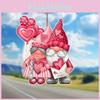 Santa Pink Christmas Claus Acrylic Flat Surface Car Pendant For Vehicle Interior