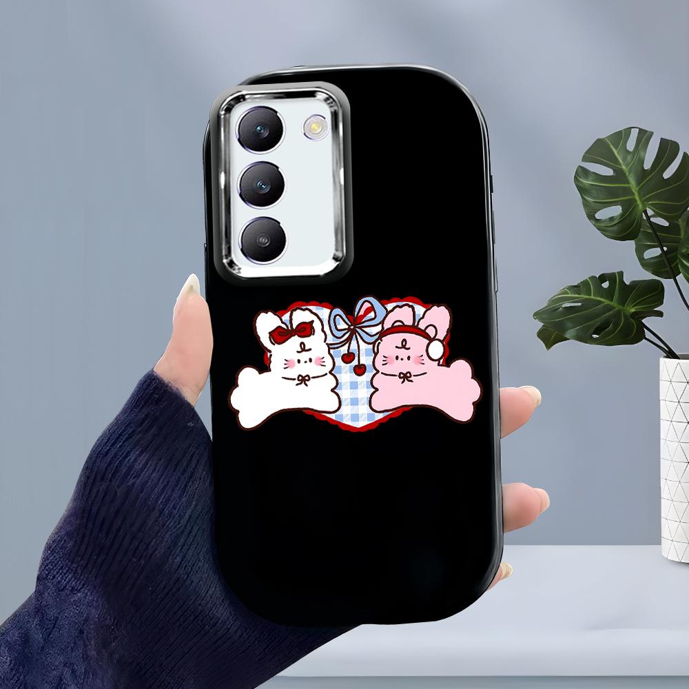 For OPPO A18 A38 A54 A60 A96 Reno12 F 8T 8Z Vivo V30 V40 Y15s Y22 Y27 Y30 Y36 Cartoon Cute Cat Soft Silicone Candy Color Phone Case