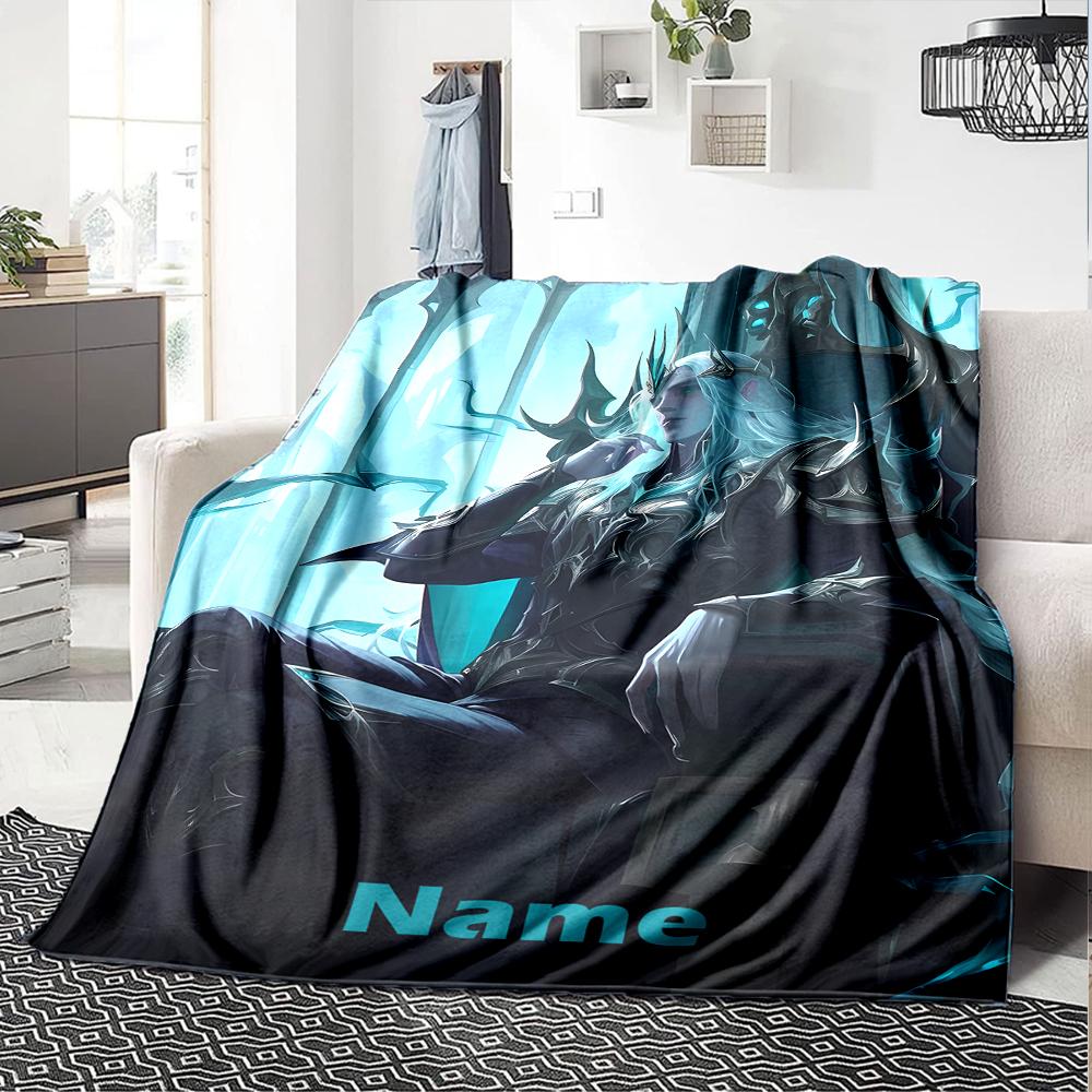 Custom Name League of Legends Theme Printed Blanket - Perfect for Couch, Bed, Travel & Outdoor Use | Machine Washable, Cozy & Durable.