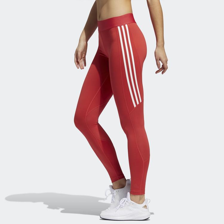 Adidas Retro Sports Side Stripe Training Leggings Women Leggings Red FL2052