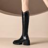 Small Thick Heel High Boots Women's Spring and Autumn 2025 New Models But Knee Boots Velvet High Heel Knight Boots