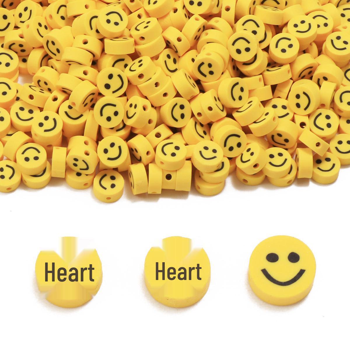 

100-Piece Smiley Face Polymer Clay Beads for DIY Jewelry & Accessories – Bracelets, Necklaces, & Wristbands RT076