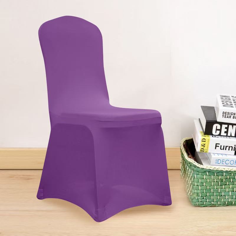 

Milk Silk Fabric Elastic Hotel Wedding Dining Seat Banquet Chair Case Solid Color Banquet Conference Bench Cover for Home 15*14*5cm фиолетовый