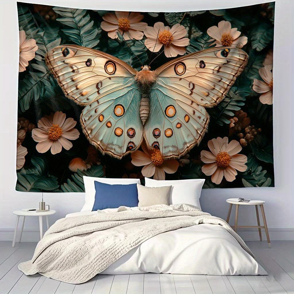 Butterfly Flower Design Digital printing polyester wall tapestry suitable for use in living rooms bedrooms offices bars party