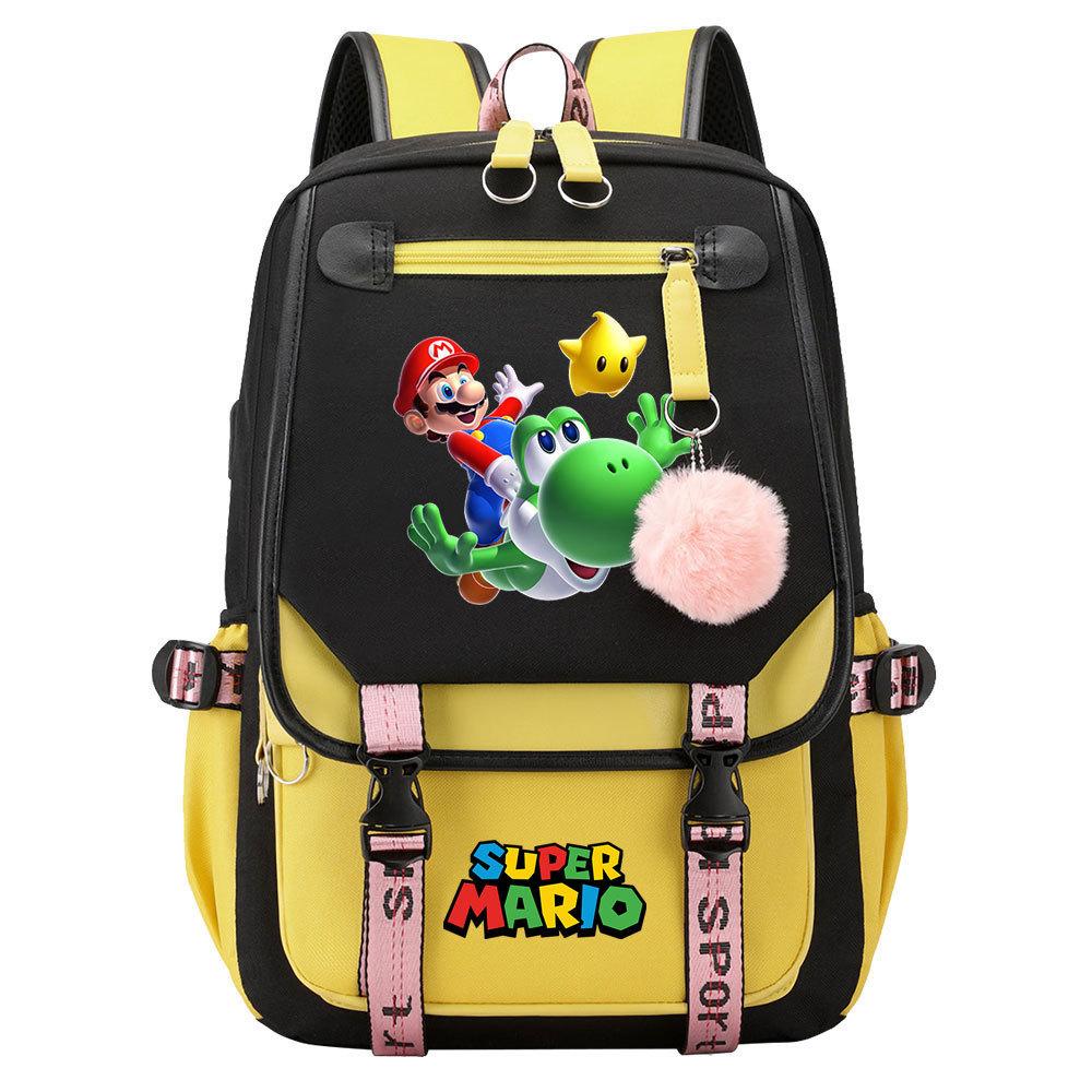 Super Printed Usb Teen Student School Bag Men'S And Women'S Casual Webbing Flip Backpack