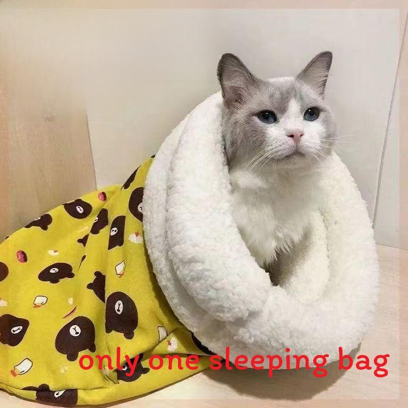 Cat Bed Winter Enclosed Plush Blanket With Warmth For Indoor Outdoor Use