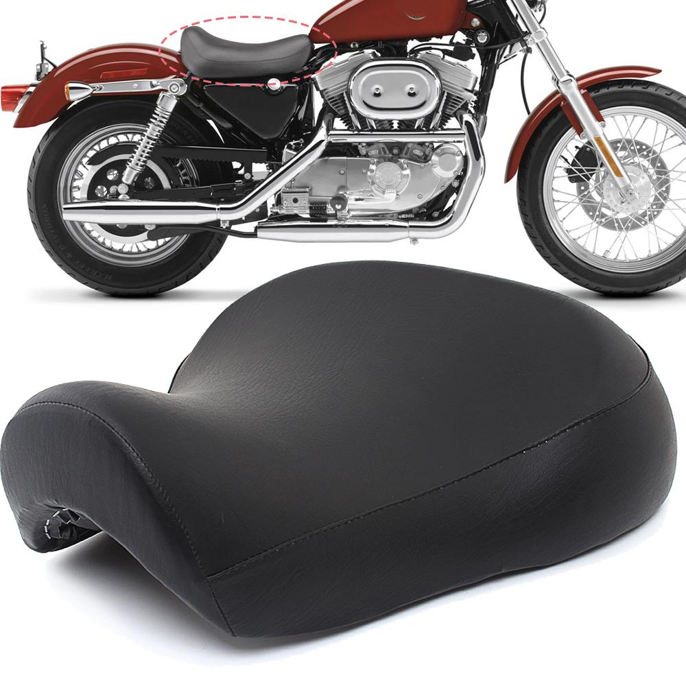 Motorcycle Black Front Driver Rider Solo Seat For Harley Sportster Iron XL 883 1200 Forty Eight Seventy Two Roadster 1983-2003