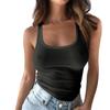 Women Tops U-Neck Sleeveless Slim Fit Solid Color Tank Tops Ribbed Elastic Summer Casual Vest Work Wear