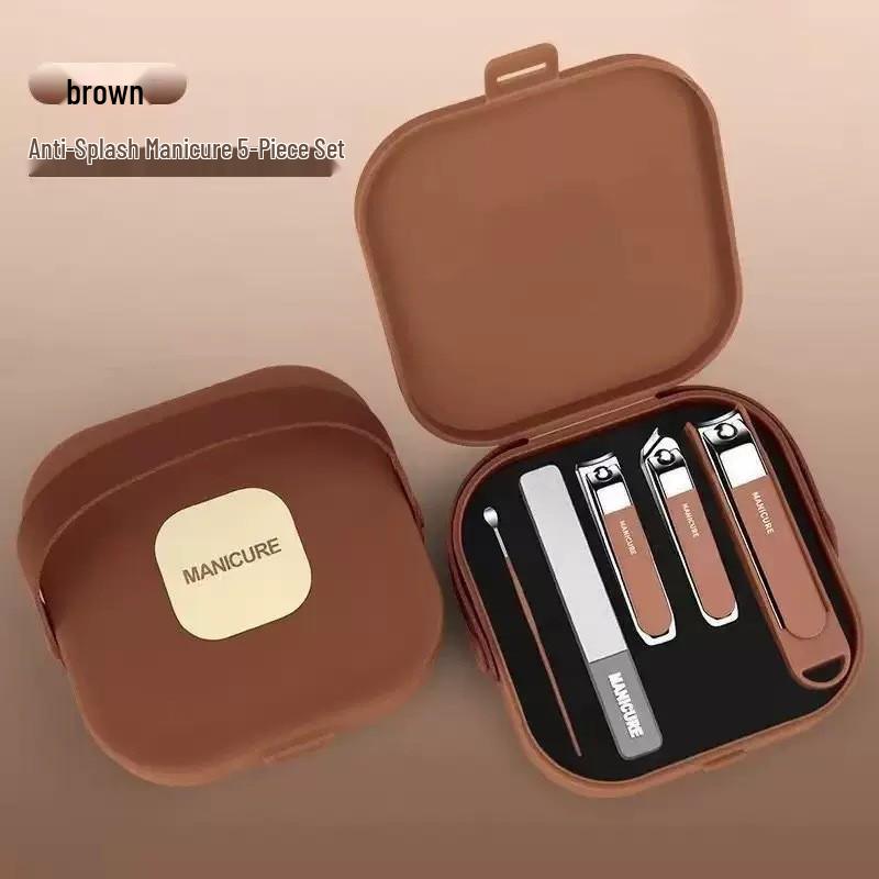 Anti-Splash Nail Clipper Set: Handheld Box with Manicure & Pedicure Tools