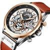 Curren 8380 Men's Waterproof Multifunction Sports Quartz Watch with Leather Strap and Calendar.