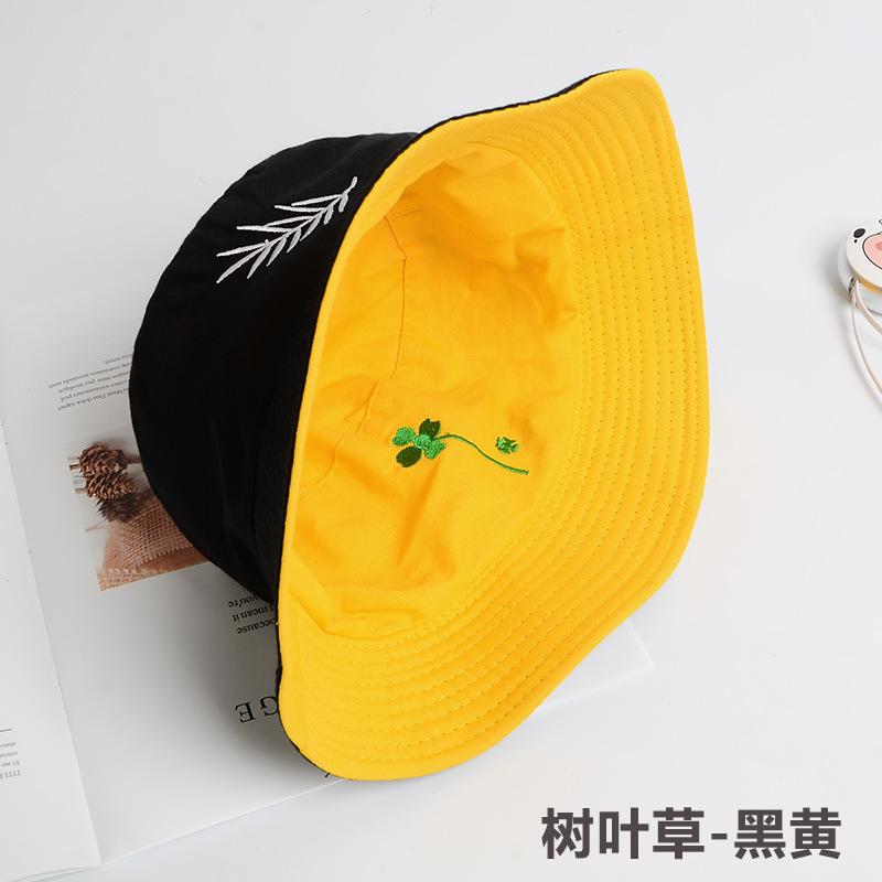 Bucket hat women's summer face small hat fashionable versatile double-sided sun hat