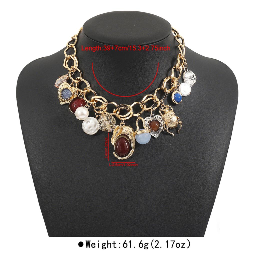 Autumn and Winter Retro High-end Imitation Pearl Gemstone Pendant Earrings, Creative Versatile Earrings