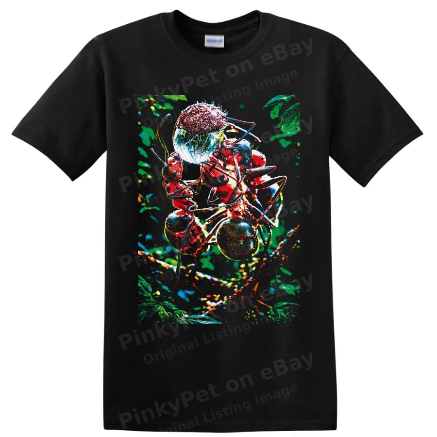 Ant Insect T Shirt w/ Colorful Macro Forest Art Nature Lover Graphic Tee Gift