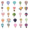 50PCS Cute Hot Air Balloon Stickers - Waterproof Cartoon Decorations for Milk Tea Cups.