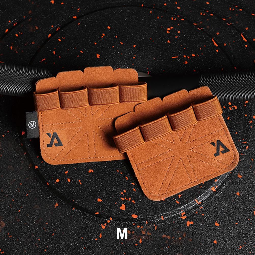 1 Pair Four-Finger Fitness Cowhide Gloves Anti-Slip Wear-Resistant Weightlifting Pull-Up Drag Sport Ware Fitness Accessories