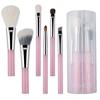Portable 6-Piece Makeup Brush Set, Soft Mini Roll-Up Tube, Eyeshadow Brush, Blush, Foundation, And Contour Brush Tools.