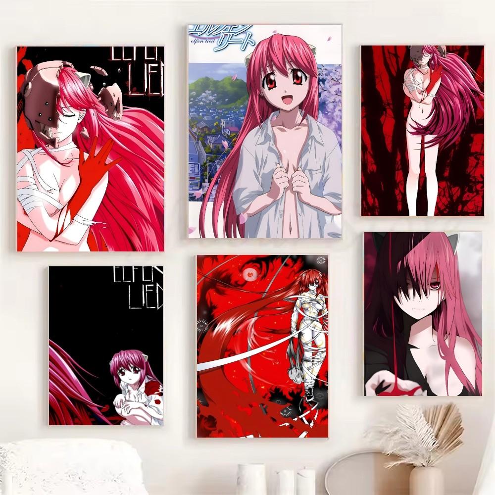 1pc Hot Classic Japanese Retro Elfen Lied Anime Poster HD Posters Home Room Bar Cafe Decor Art Wall Painting Picture