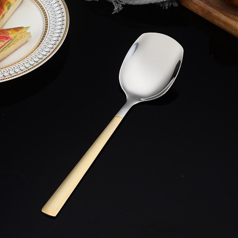 Stainless Steel Spatula Hot Pot Spoon and Kitchenware Set Cooking Spoon Spatula Frying Spoon Titanium-gold Plated Kitchenware