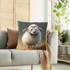 1pc Funny Sheep Design Pillowcase, Soft And Comfortable Polyester Short Plush Fabric, Single-Sided Printed, Multi-Size Options: 45.72X45.72 Cm 40.64X4