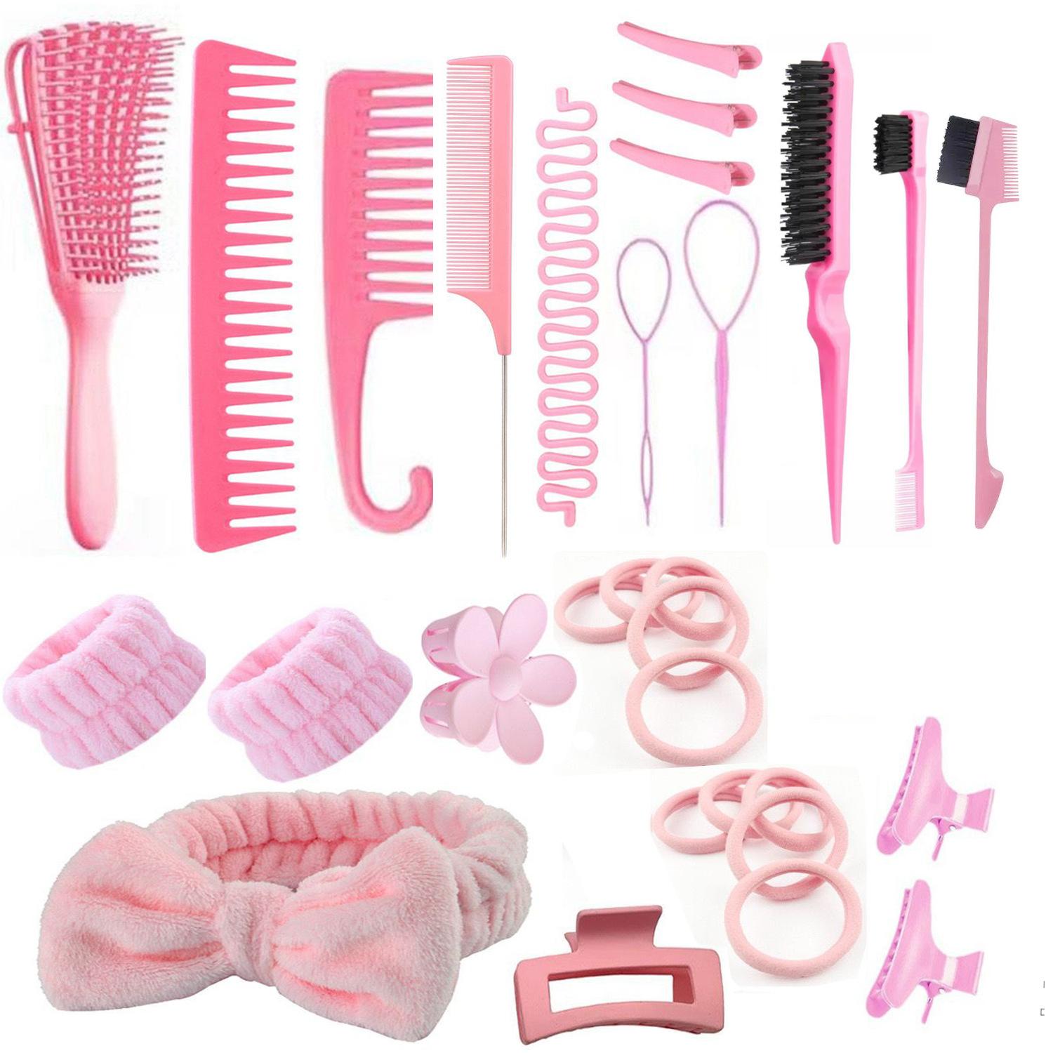 

27 наборов шампуневых щеток, массажные спрей-бутылки для кожи головы, отдельные бутылки, полые расчески, расчески для разглаживания волос и наборы для укладки волос