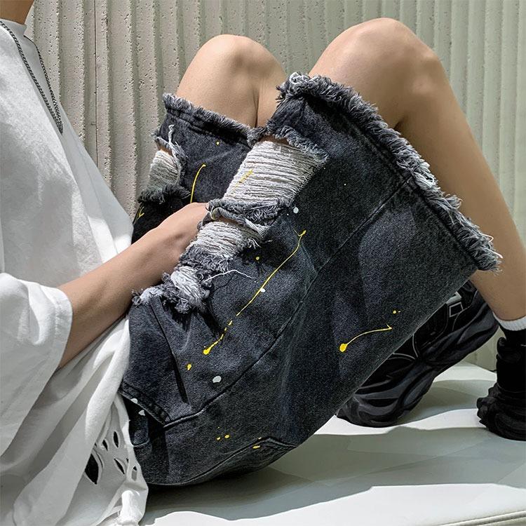 Prané Trhané Džínové Šortky Pánské Letní Značka Tide Americký Ruffian Pohledné Ležérní Kalhoty