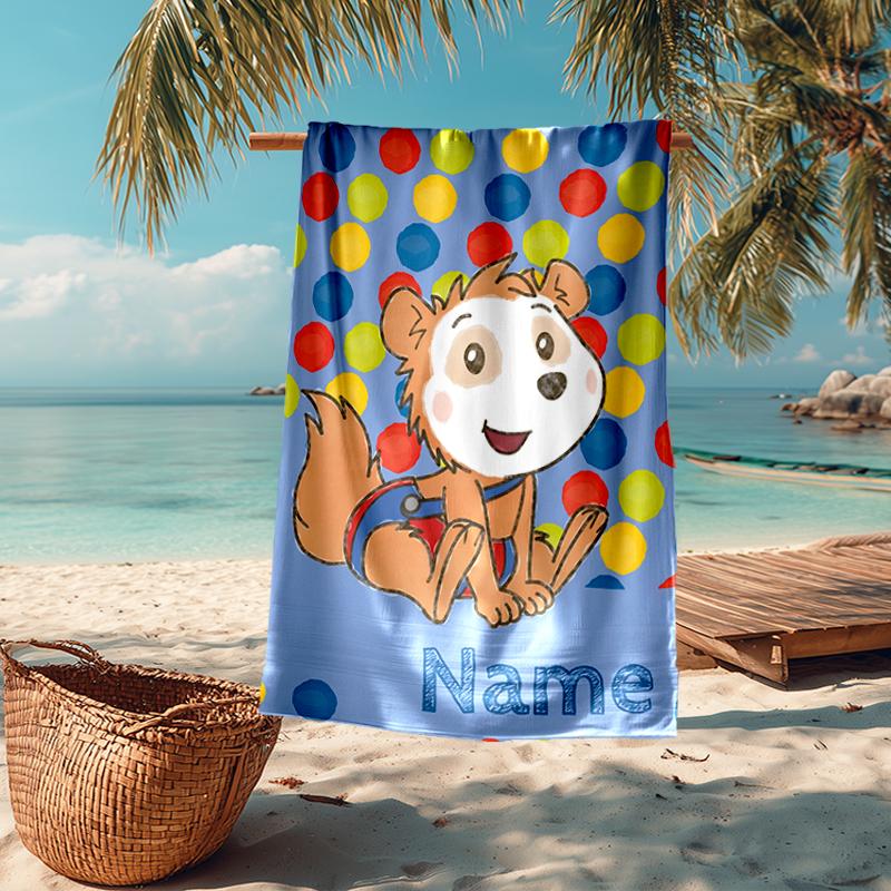 Custom Name Ultra-Soft Beach Towel with Bobo Theme,Ideal for Pool - Camping, Diving - Perfect Travel Essential, Vibrant Beach Towel.