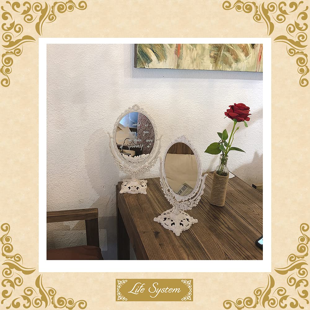 Lustro do makijażu obrotowe Life System M001 (Owalny) 360-stopniowy dwustronny