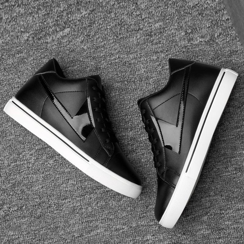 Fashion Sneakers Man Elevator Shoes Height Increase Insole 10cm White Black Taller Shoes Men Leisure Fashion Leather Sports Plus Size 44
