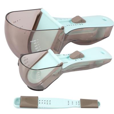 3Pcs Measuring Spoon Set Adjustable Baking Measuring Spoon with Scale Reusable Plastic Kitchen Measuring Cup for Home Baking