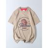 Export Surplus Cotton Brushed Indian Vintage Print Short-Sleeve T-Shirt Men's Trendy Brand Round Neck Base Shirt