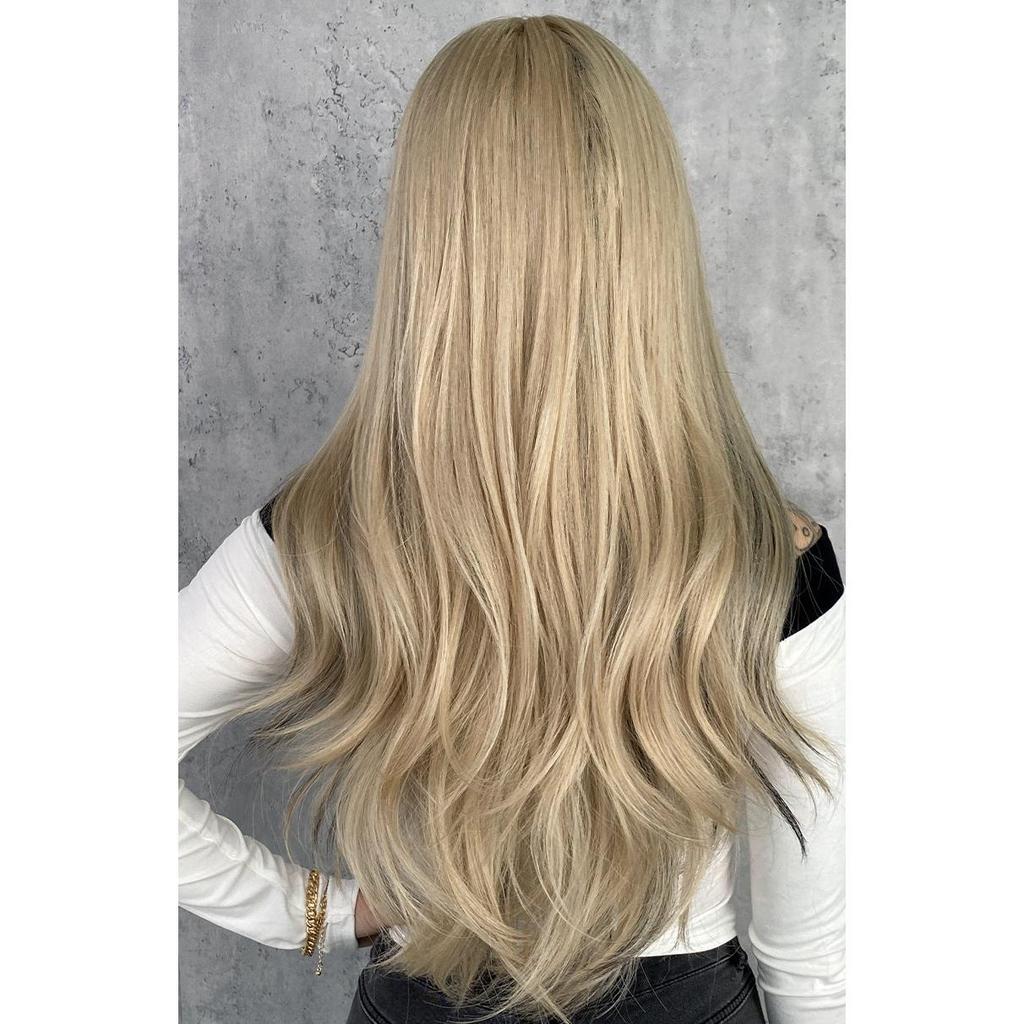 Women's 62cm Hair Simulation Hair Long Hair Straight Hair Rose Hair Net Headwear Full Head Cover Natural and Realistic Wig