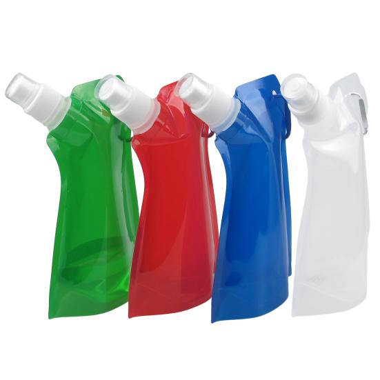 450ML Collapsible Water Bag Food Grade BPA Free Leak Resistant Lightweight Flexible Water Bottle Camping Supplies