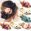 Bohemia Brides Wedding Flower Hair Comb Hairpin Bridesmaid Headdress Hair Combs Hair Accessories For Women Girls Floral Hairpins