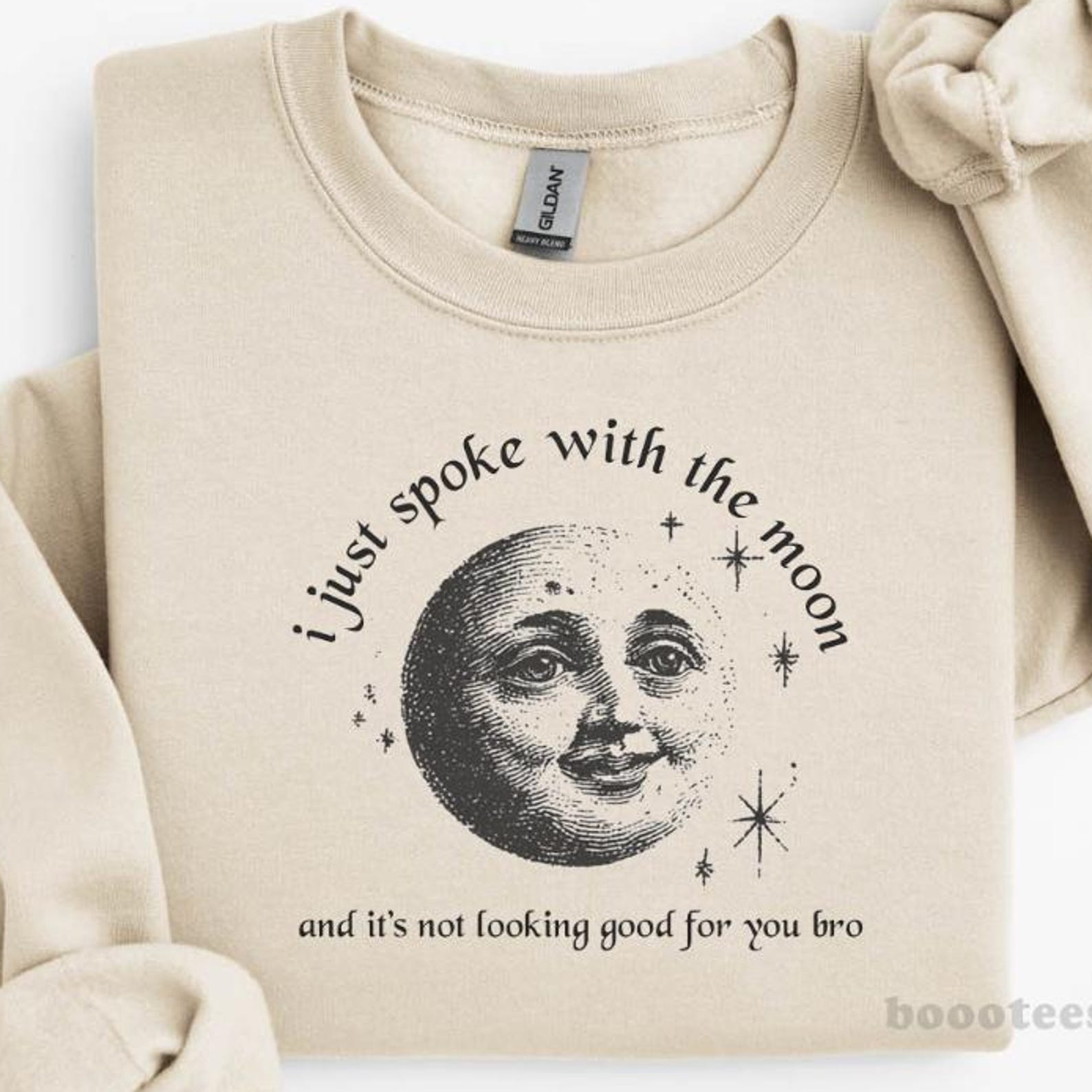 Funny Vintage Moon T-shirt T-shirt I Just Spoke With The Moon It s Not Looking Good For You Bro Sarcastic Stars Space Tee Celestial Sun 2XL