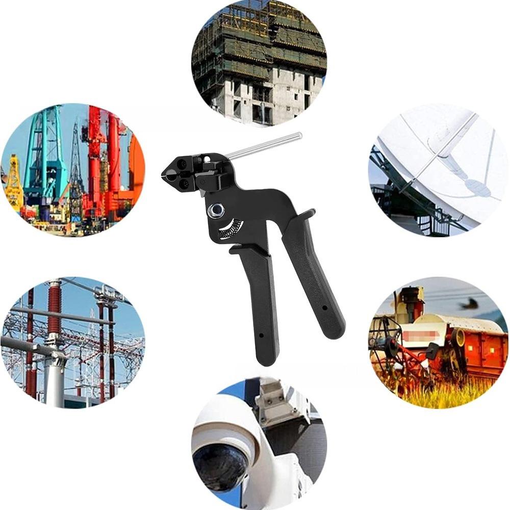 Stainless Steel Cable Tie Tensioner Gun Metal Self-Locking Strapping Tightening Plier Tool