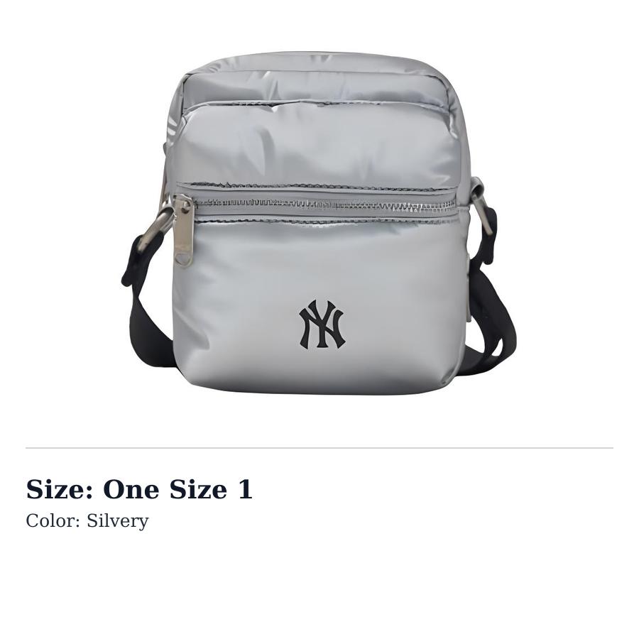 MLB Polyurethane Crossbody Bag, Shoulder Bag Womens Silver 3ACRM024N-50SIS One Size 1