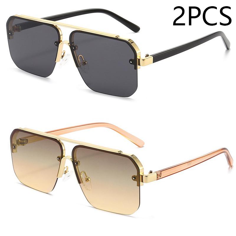 New Square Frame Sunglasses Europe And The United States Fashion Sunglasses Men And Women Half Frame Sunglasses